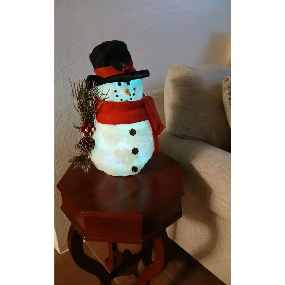 Vintage‎ SNOWMAN Glow LIGHT Color Changing 15